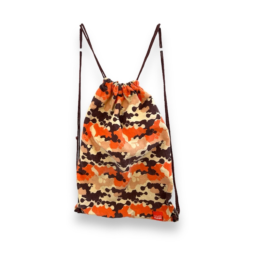 Y2K Vintage Truth Orange Tobacco Use Campaign Merch Digi Camo Drawstring Pack